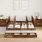 Storage Bed Frame with Drawer Old Wood 135 cm Engineered Wood 3335707