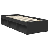 Bed Frame with Headboard Black 75 x 190 cm Solid Pine Wood 3413372