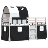 Bunk Bed without Mattress White&Black 90x200 cm Solid Wood Pine 3283985