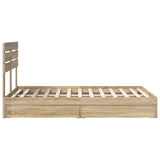 Storage Bed with Drawer Sonoma Oak 135 x 190 cm Engineered Wood 3411575