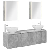 Bathroom Cabinet Set 5 pcs Concrete Grey Engineered Wood 3406490