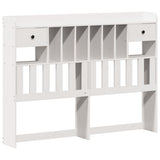 Bookcase Bed without Mattress White 140x200 cm Solid Wood Pine 3322910