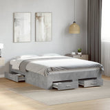 Bed Frame with Drawers without Mattress Concrete Grey 140x190 cm 3280401