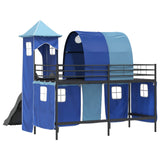 Kids'Loft Bed Frame Black and Blue 100 x 190 cm Metal 42020882