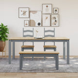 Dining Table PANAMA Grey 180x90x75 cm Solid Wood Pine 4005709