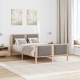 Bed Frame with Headboard Taupe 120 x 190 cm Fabric 878347