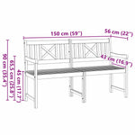 Garden Bench Brown 150 x 56 x 90cm Solid Acacia wood 4105525