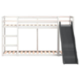 Bunk Bed with Slide&Ladder without Mattress White 90x200 cm 3284243