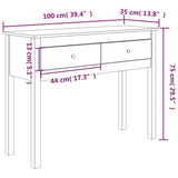 Console Table 100x35x75 cm Solid Wood Pine 814614