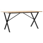 ZNTS Dining Table X-Frame 160x80x75.5 cm Solid Wood Pine and Steel 3282765