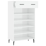 Shoe Cabinet High Gloss White 60x35x105 cm Engineered Wood 829630