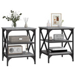 ZNTS Side Tables 2 pcs Grey Sonoma 40x42x50 cm Engineered Wood 825779