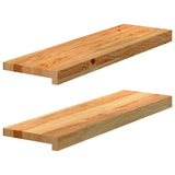 Window Sills 2 pcs Light Brown 70x20x2 cm Solid Wood Oak 4009133
