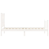 Bed Frame without Mattress White Single Solid Wood Pine 3192392