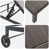 Sunbed Brown 206 x 115 x 75 cm Poly Rattan 42004132