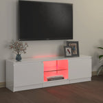 ZNTS TV Cabinet with LED Lights High Gloss White 120x30x35.5 cm 804289