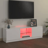 ZNTS TV Cabinet with LED Lights High Gloss White 120x30x35.5 cm 804289