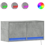 TV Wall Cabinet with LED Lights Concrete Grey 80x31x35 cm 852358