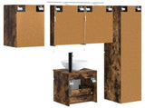 Bathroom Cabinet Set 5 pcs Smoked Oak Engineered Wood 3407339