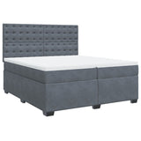 Box Spring Bed with Mattress Dark Grey 200x200 cm Velvet 3291015