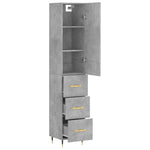 Highboard Concrete Grey 34.5x34x180 cm Engineered Wood 3198837