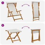Deck Chair 4 pcs 3 Position Solid Eucalyptus Wood Cream 3407800