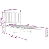 Metal Bed Frame without Mattress with Headboard Black 80x200cm 350855