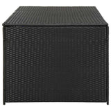 Storage Chest Black Polyethylene Rattan Large Garden Storage Box 46477