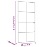 Interior Door Black 93x201.5 cm Tempered Glass&Aluminium 153664
