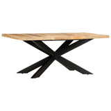 ZNTS Dining Table 180x90x76 cm Solid Rough Mango Wood 285963