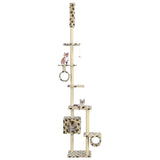 Cat Tree with Sisal Scratching Posts 260 cm Beige Paw Prints 170535
