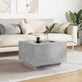 Coffee Table with LED Concrete Grey 60x60x40 cm Engineered Wood 847570