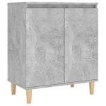 ZNTS Sideboard&Solid Wood Legs Concrete Grey 60x35x70 cm Engineered Wood 806071