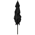 3-Tier Garden Parasol with Aluminium Pole Black 2.5x2.5 m 313842