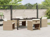 Garden Dining Set 5 pcs Beige Poly Rattan 3380703