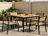 Garden Dinner Table White and Black 80 x 80.5 x 75 cm 901758