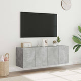 TV Wall Cabinets with LED Lights 2 pcs Concrete Grey 60x35x41 cm 837309