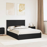 Storage Bed with Headboard Black 140 x 190 cm Engineered Wood 3411209