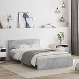 Bed Frame Concrete Grey Engineered Wood Double Bed Frame 3207626