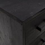 Chest of Drawers Black 75x35x70 cm Solid Pinewood 349926