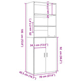 Highboard Smoked Oak 70x42,5x185 cm Engineered Wood 3281375