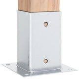 Post Bases Square 12 pcs Silver 91x91 mm Galvanised Steel 42000011