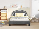 Children's Bed Frame with Headboard Dark Grey 80 x 160 cm 42010902