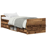Bed Frame with Headboard Old wood 75 x 190 cm Engineered wood 3329306