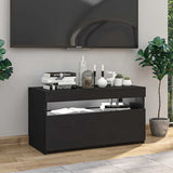 TV Cabinet with LED Lights Black 75x35x40 cm 804393