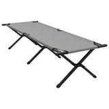 Folding Camping Bed Folding Manual Grey Oxford fabric 42003183