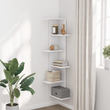 Wall Corner Shelf White 36.5x36.5x140 cm Engineered Wood 852627