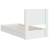 Bed Frame with Storage and Headboard White 90 x 200 cm 3414055