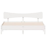 Bed Frame without Mattress White 200x200 cm Solid Wood Pine 3328221