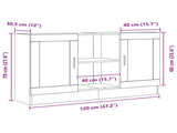 Sideboard Black Oak 120 x 30.5 x 70 cm Engineered Wood 862521